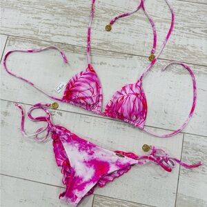 Luli Fama Vibrant Pink and Red Bikini